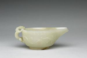 西元1644-1911年 白玉螭把匜