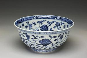 明 永乐  西元1403-1424年 永乐 青花四季花卉纹碗-1