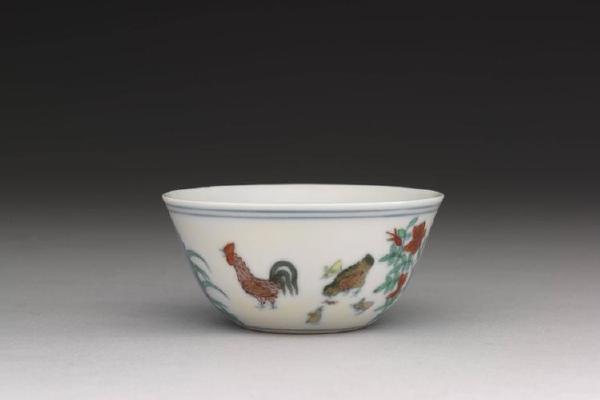 明 西元1465-1487年 成化 斗彩鸡杯