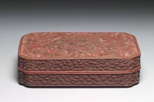 清 乾隆  西元1736-1795年 乾隆 剔红雕漆云龙宝盒