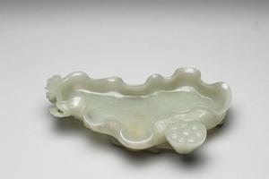 西元1644-1911年 清 玉荷叶洗