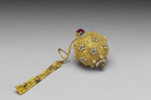 西元1644-1911年 包金镶米珠回钮-7