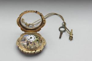 十九世纪 十九世纪  西元1801-1900年 瑞士 画珐瑯玫瑰花式怀表-1