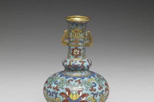 西元1644-1911年 清 铜胎珐瑯花卉纹瓶