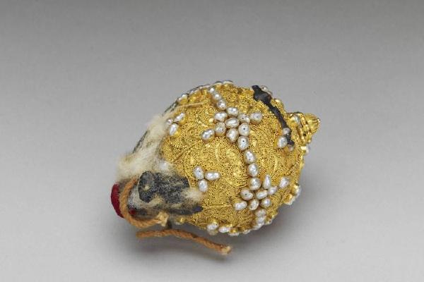 西元1644-1911年 包金镶米珠回钮-5