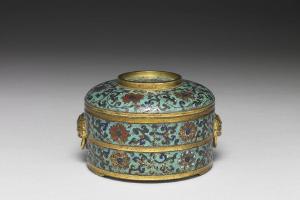 清 康熙  西元1662-1722年 掐丝珐瑯番莲纹盒