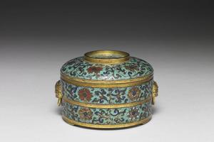 清 康熙  西元1662-1722年 掐丝珐瑯番莲纹盒