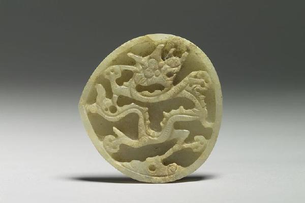 明中晚期 西元1368-1644年 玉龙纹带銙-7