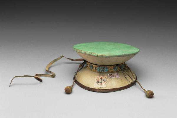 西元1644-1911年 清 嘎布拉鼓外带圆木盒