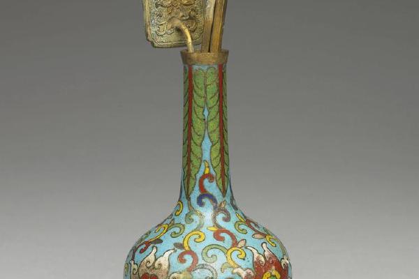 西元1644-1911年 清 铜胎掐丝珐瑯蕃莲纹瓶
