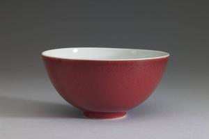 清 雍正 红釉碗-6