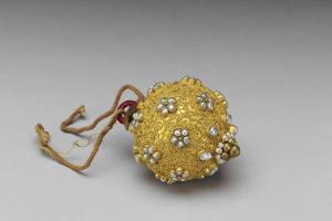西元1644-1911年 包金镶米珠回钮-6