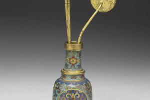 清 乾隆  西元1736-1795年 乾隆铜珐瑯瓶
