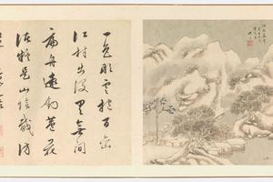 江天暮雪图页