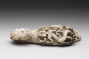 元 西元1279-1368年 龙纹玉带钩环