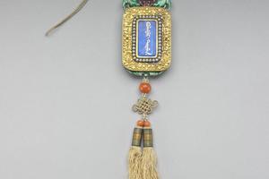 西元1644-1911年 清 内填珐瑯嵌珠西洋人物斋戒牌