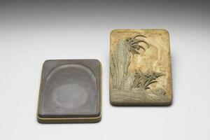 清 高宗  西元1736-1795年 乾隆 松花石紫石长方砚