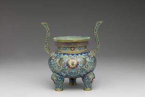 清   西元18世纪 掐丝珐瑯五供（香炉）