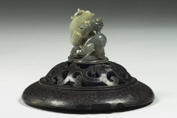 西元1644-1911年 双凤首异兽玉顶