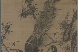 孔雀双栖图