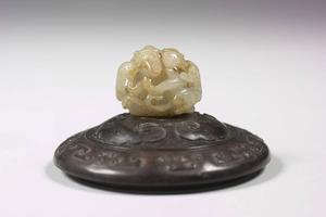 西元1644-1911年 清 青玉兽面龙耳炉