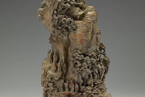 清 十八世纪  西元1701-1800年 十八世纪 雕竹根山水人物摆件