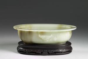 清乾隆  西元1736-1795年 乾隆 玉双鱼洗