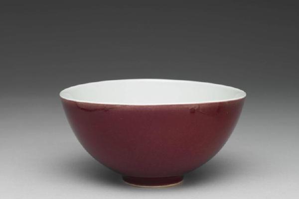 清 雍正 红釉碗-3