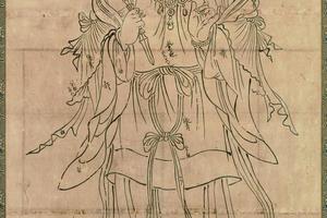 白描十二天图像-帝释天纸本(珍海本-东京)