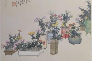 姚燮诗意图册-第七开：尔花冷苦当怨秋，翻似春鬟列修整