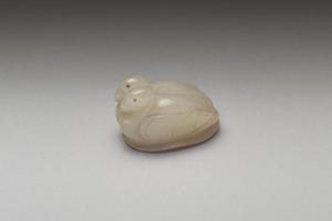 明 西元1368-1644年  白玉鸳鸯