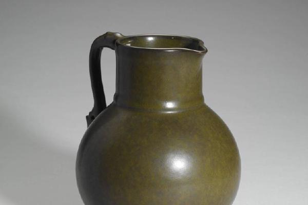 雍正 西元1723-1735年 清 雍正 茶叶末釉螭耳花浇