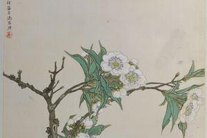姚燮诗意图册-第三开：新种梨花满扇湖