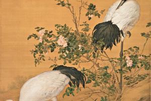 花阴双鹤图轴