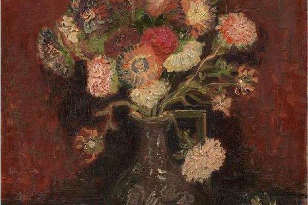 Vase with Chinese asters and gladioli (August 1886 - September 1886)