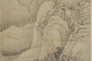 山窗封雪图