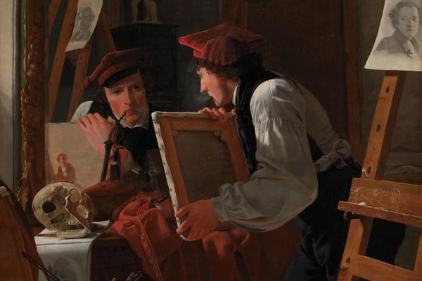 A Young Artist (Ditlev Blunck) Examining a Sketch in a Mirror