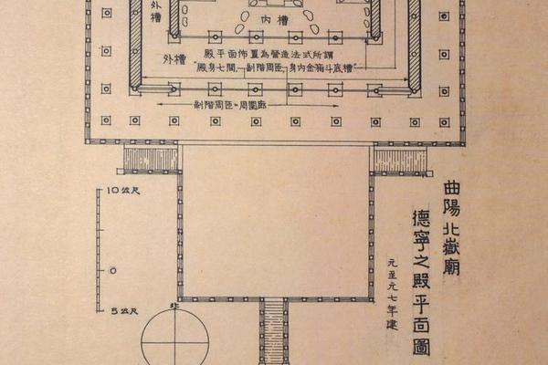 曲阳北岳庙德宁之殿平面图-元至元七年建