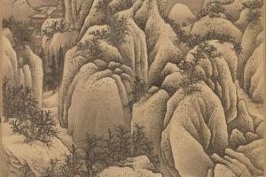 清王翚临范宽雪山图轴