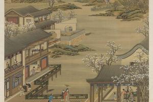 清画院画十二月月令图四月轴