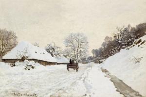 Cart on the Snow Covered Road with Saint-Simeon Farm, 1865