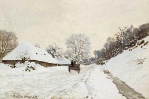 Cart on the Snow Covered Road with Saint-Simeon Farm, 1865
