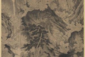 明王绂墨笔山水轴