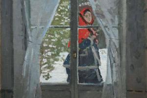 The Red Kerchief, Portrait of Mrs. Monet, 1873