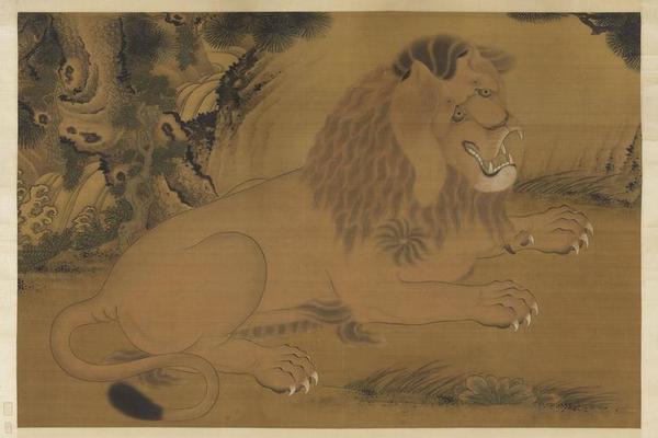 清人狻猊图轴