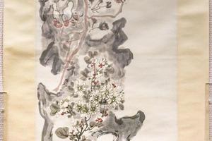 玉兰梨花湖石