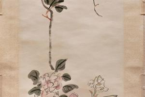 水仙茶花栖鸟