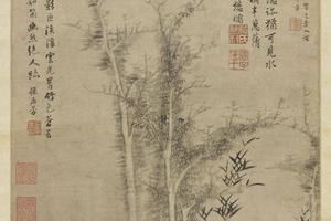 明顾正谊云林树石轴