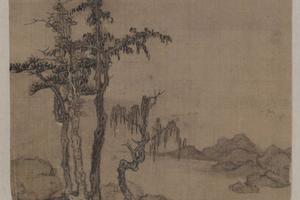 树石图纨扇