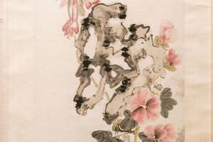 蜀葵玉簪湖石